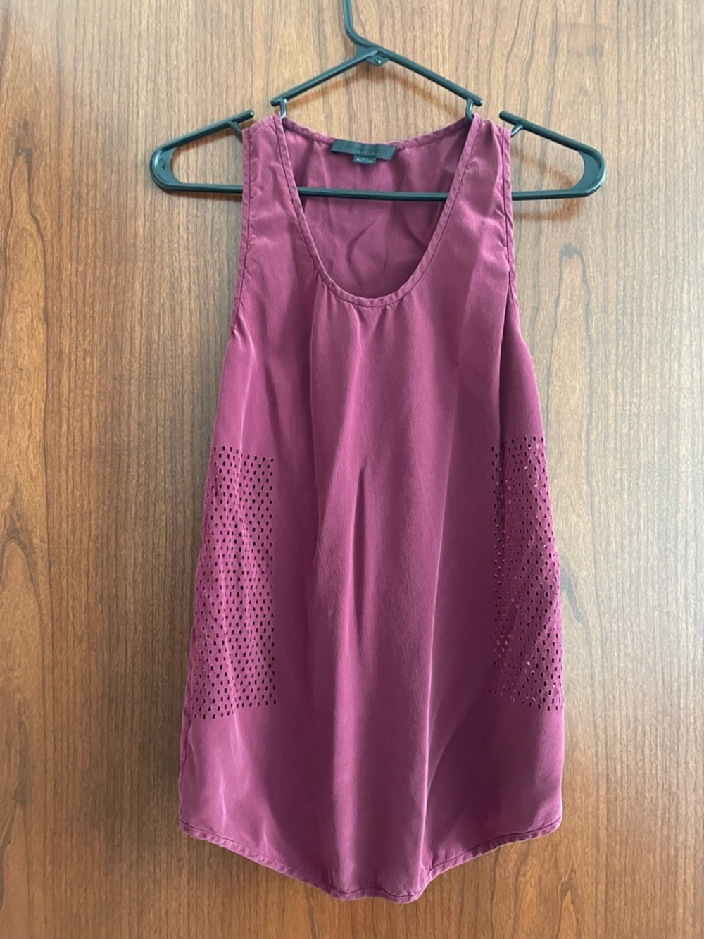 Alexander Wang Rose-Magenta Eyelet Side Tank